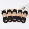 Calcetines de Malla Fina de Verano para Mujer con Cristal Invisibles Transpirables Color Sólido Macarrón Silicona Antideslizantes Talón Antideslizante Calcetines para Mujer