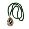 Nuevo Collar Vintage de Cristal con Cuentas Esmeralda para Mujer, Cadena Larga de Lana con Gota de Agua, Colgante de Gama Alta, Accesorios Colgante