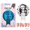 Plantilla de impresión de uñas nueva transfronteriza DIY película azul redonda multifuncional impresión de uñas esmalte de uñas placa de acero pintado