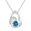 Collar de Plata de Ley S925 Transfronterizo Europeo y Americano con Colgante Hueco de Gota de Agua con Piedra de Nacimiento Doce, Moda Versátil de Nicho en Amazon