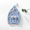 Gorro de baño y secado de pelo para adultos con temática de dibujos animados, absorbente, grueso, secado rápido, toalla de pelo, toalla de pelo de vellón de coral, gorro de baño, turbante para la cabeza