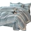 Conjunto de Cama de Veludo Leite Classe A, Quatro Peças, Combinação Dupla de Veludo Pelo de Coelho Cor Sólida Novo Modelo 2026, Capa de Edredom de Veludo Bordada, Lençol de Elástico, Lençol de Cama