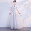 Vestido de Noche para Banquete para Mujer 2026 Nuevo Estilo Delgado y Elegante Vestido Largo para Fiestas, Vestido Blanco Digno y Elegante para Anfitrionas