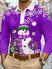 Camisa de botones estampada de nuevo estilo transfronteriza, polo casual de manga larga con estampado digital para hombre