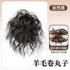 Peruca de Rabo de Cavalo no Mesmo Estilo das Celebridades Femininas, Coque Cacheado Lã, Aplique de Cabelo Fofo Alto, Argola de Cabelo Vintage