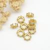 Color Oro 14K Conservación del Color Micro-Pavé Zircón Cuentas Espaciadoras de Agujero Grande Accesorio de Joyería DIY Material para Cuentas Espaciadoras para Pulsera