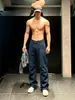 Pantalones de Trabajo Azules Estilo Americano para Hombre, Pantalones Casuales Vintage de Verano Tipo Paracaidista, Pantalones Rectos de Corte Limpio Ligeramente Acampanados