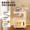 Mesita de Noche Pequeña Simple Moderna Hogar Dormitorio Estante de Almacenamiento de Mesita de Noche con Lámpara Hierro Creativo Mesa Lateral Extraíble