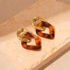 Pendientes Ovalados Geométricos con Estampado de Leopardo Difuminado de Acrílico Retro Estilo Nicho Europeo y Americano Pendientes de Gama Alta para Mujer