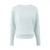 Tricô Pulôver de Manga Longa com Ombro Assimétrico Slim Fit Hot Girl para Mulheres Outono e Inverno Novo Gola Redonda Tricô Estilo Preguiçoso Top Curto