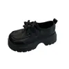 Zapatos de Cuero Pequeños con Suela Gruesa JK de Tacón Grueso Moda Nuevo Versátil Mocasines Zapatos Individuales para Mujer Lazo 2026 Estilo Británico Otoño
