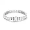 Pulsera de Hip Hop Europea y Americana 4mm Zircón Cuadrado Cadena de Tenis Cobre Incrustado Joyería Hip Hop para Hombres y Mujeres Fábrica Venta al por Mayor