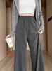 Calça pantalona de maternidade com cordão, calça casual de cintura alta para primavera e outono, macia e com bom caimento, modelagem solta, não restritiva, calça longa para gravidez