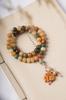 Cadena de cuentas de Buda de jade blanco de Hainan, con degradado natural multicolor, tejida a mano, con flores flotantes, accesorios de Dunhuang