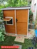 Casa de madera anticorrosión removible con agua, patio de almacenamiento para casa, casa pequeña móvil para niños, sala de almacenamiento, pabellón para mascotas