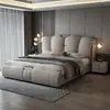 Cama de lujo de cuero genuino para dormitorio principal, cama moderna con cabecero suave estilo italiano, cama con almacenamiento de elevación a gas, cama matrimonial para dormitorio principal, cama de lujo para bodas
