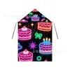 Fiesta de Cumpleaños Hecha a Medida de Fábrica Elementos de Pastel de Cumpleaños Capa Linda Pequeña Capa Estampada con Capucha con Cordón
