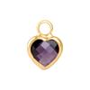 12 cores Birthstone Single Hanging 6mm Copper Edge Glass Crystal Pêssego Coração Pingente DIY Brincos Colar Birthstone Acessórios
