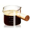 Taza de Espresso con Doble Pico, Vaso para Licores, Taza de Leche con Asa, Vidrio Transparente Accesorios para Cafetera Espresso