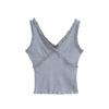 Playera de Manga Corta con Encaje de Hongo de Cuello en V Profundo Dulce para Mujer Verano 2025 Ajustada Adelgazante Camiseta Básica Corta Top