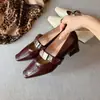 Sapatos de Salto Interno Apontados Simples para Mulheres, Novo Estilo Coreano Primavera e Outono, Elegante Francês, Estilo Fada, Sapatos Mary Jane de Couro com Solado Grosso