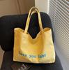 Bolsa de Lona Popular de Este Año para Mujer de Gran Capacidad 2025 Nueva Bolsa de Lona con Estampado de Letras Bolso Tote Personalizado Súper Popular
