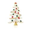 Broche de Natal de árvore branca com óleo escorrendo, fabricantes de pins europeus e americanos por atacado, acessórios para presente de jantar, corsage Amazon