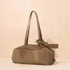 Fábrica de Guangzhou Original Bolsa Feminina para Axila Popular para o Trabalho Bolsa Bowling Couro Bovino Tostado Perolado Bolsa Baguete Bolsa de Ombro