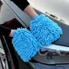 Guantes de chenilla para lavar coches, engrosados, suaves, de pelo largo, doble cara, herramienta de eliminación de polvo de pelo largo para vehículos
