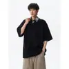 Camisa Polo de Retazos a Cuadros Camiseta de Manga Corta para Hombre 2026 Nuevo Estilo Chaleco de Pareja Holgado Retro Versátil Casual Media Manga