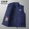 Espíritu Jeep Ropa de Trabajo para Exteriores Chaleco de Lana de Cordero Otoño Invierno Acolchado Grueso con Cuello Alto Chaleco Cálido Ropa de Abrigo