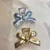 Novo prendedor de cabelo de laço médio com toque de alta qualidade, pinça para rabo de cavalo, presilha lateral, acessório de cabelo em liga para meninas estilosas, versátil para atacado