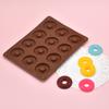 Herramientas para Hornear Caseras Molde de Silicona para Donas de 12 Cavidades Molde para Decoración de Pasteles Pan Bocadillo Postre Redondo