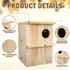 Nido de Pájaro de Madera Impermeable para Exteriores, Casa de Madera Colgante de Madera Maciza para Jardín Exterior, Caja de Cría de Madera Maciza para Pájaros Loro en Balcón de Jardín