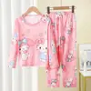 Pijamas para niña al por mayor para niños primavera y otoño delgados de manga larga para niños y niñas de dibujos animados lindos para niños grandes traje de casa