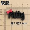 Kk Gato Preto Rosa Gravata Borboleta Gato Plástico Macio Acessórios DIY Capa de Celular Chinelos Decoração iPad Copo de Água Patch de Joia