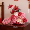 Decoración de Mesa de Café para Habitación de Boda, Arreglo de Flores Artificiales para Mesita de Noche de Compromiso, Adornos Florales para Mesa de Comedor de Boda, Flores Artificiales