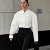 Chaqueta Corta Estilo Chanel para Mujer, Otoño 2026, Blanca, Corte Holgado, Cuello en V Versátil, Manga Larga, Cárdigan Simple y Elegante