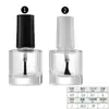 Botellas Transparentes Redondas y Cuadradas para Esmalte de Uñas 5ml 10ml 15ml Botellas de Vidrio para Cosméticos con Tapa y Pincel