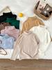 Camiseta Interior Mo Xiaomeng para Niños Otoño e Invierno 2026 Estilo Coreano Color Sólido Cuello Alto Medio Camiseta Interior para Niños y Niñas Estilo Básico Infantil