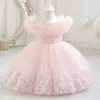 Vestido de Niña Transfronterizo Verano Bebé e Infantil de un Año Vestido de Princesa de Tul Esponjoso Vestido de Boda Fiesta Actuación