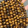 Pedra Olho de Tigre Amarelo Natural 7A Contas Soltas Acessórios para Joias DIY Venda Direta do Fabricante Contas Redondas Joias Artesanais com Contas Semi-Acabadas