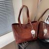 Bolso de Moda de Gran Capacidad Transfronterizo para Mujer 2025 Otoño Nueva Textura Color Sólido Simple Bolso de Mano Bolso Tote de Hombro