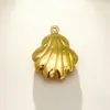 Nuevo colgante hueco de acero inoxidable con baño de oro real, con un solo orificio, en forma de concha, estrella de mar, pez o corazón. Accesorios para joyería DIY.