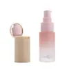 Entrega Directa del Fabricante de Cabezal de Bomba de Loción Flip-Top de Lente Nuevo Botella de Vidrio Base Líquida Maquillaje Primer con Logo Personalizable