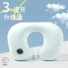 Novo Travesseiro Inflável em Forma de U para Viagem, Travesseiro de Seda Gelada Portátil para Pescoço, Travesseiro de Viagem para Dormir em Trem de Alta Velocidade e Avião, Suporte Inflável para Pescoço