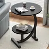 Mesa de Café Pequeña de Lujo Ligero Estilo Nórdico Mesa de Café para Sala de Estar en Casa Mesa Auxiliar Minimalista Moderna Mesa de Noche Móvil para Dormitorio