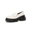 Mocasines Blancos para Mujer 2025 Nuevo Estilo Boca Baja con Falda Zapatos Pequeños de Cuero de Hada Estilo Británico Zapatos de Estudiante para Mujer