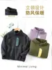 Jaqueta infantil de fleece para meninos e meninas, blusa de fleece espessa, jaqueta com zíper e gola alta para bebê, forro interno para aquecimento no outono e inverno