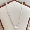 Colar Pendente Redondo Simples e de Alto Padrão, Joias de Estilo Fresco e Luxo Leve, Acessórios Versáteis para Mulheres